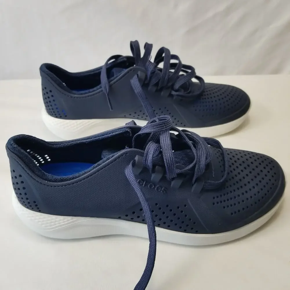 Crocs LiteRide Pacer Men's Navy Blue/White Sneakers Sz 10